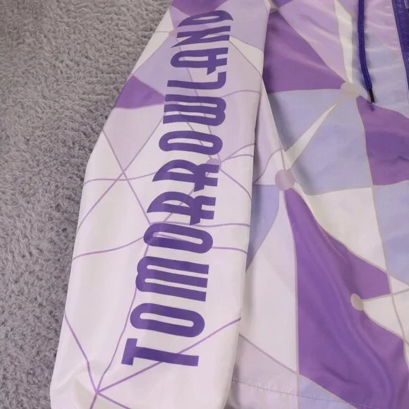 Disney Parks Tomorrowland Jacket Womens Small Purple Hooded Windbreaker - Picture 7 of 13